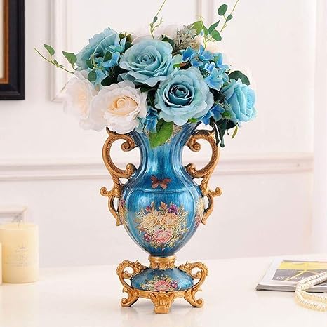 Amazon ヨーロッパ アメリカの家庭のモデルレトロな花瓶の花飾り 青 単一のボトル 花のない 33センチメートル高い花瓶 Color C 花器 インテリアボウル オンライン通販