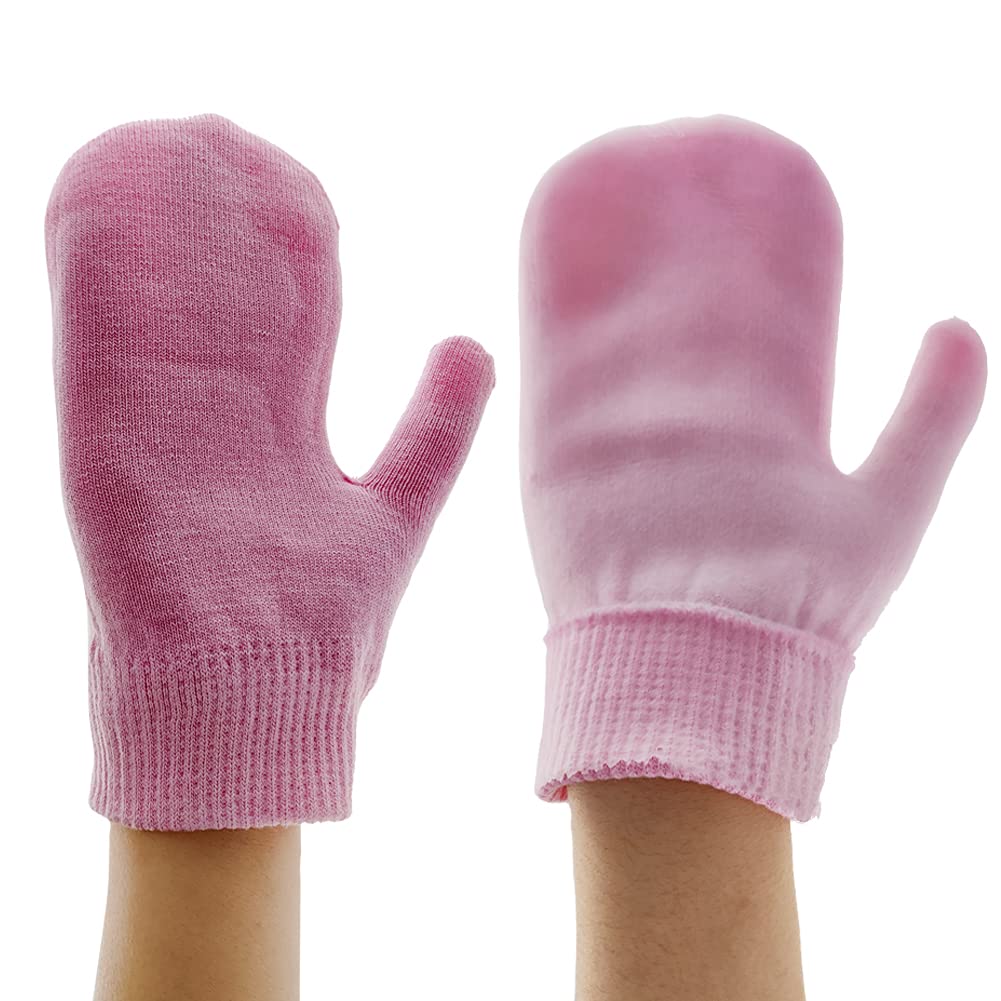Moisturizing Gloves Spa Gloves Socks Moisturizing Gel Socks Hot and Cold Hand Therapy Gloves, Hand Ice Pack Pain Relieving Mittens (Pink) : Beauty