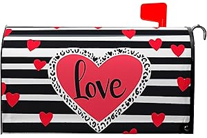 VENTUCOVEN Happy Valentines Day Mailbox Covers Magnetic Standard Size Love Mailbox Cover Heart Mailbox Wrap Waterproof Oxford for Holiday Garden Decoration Outside Gifts for Women 21x18 Inch Black White Plaid