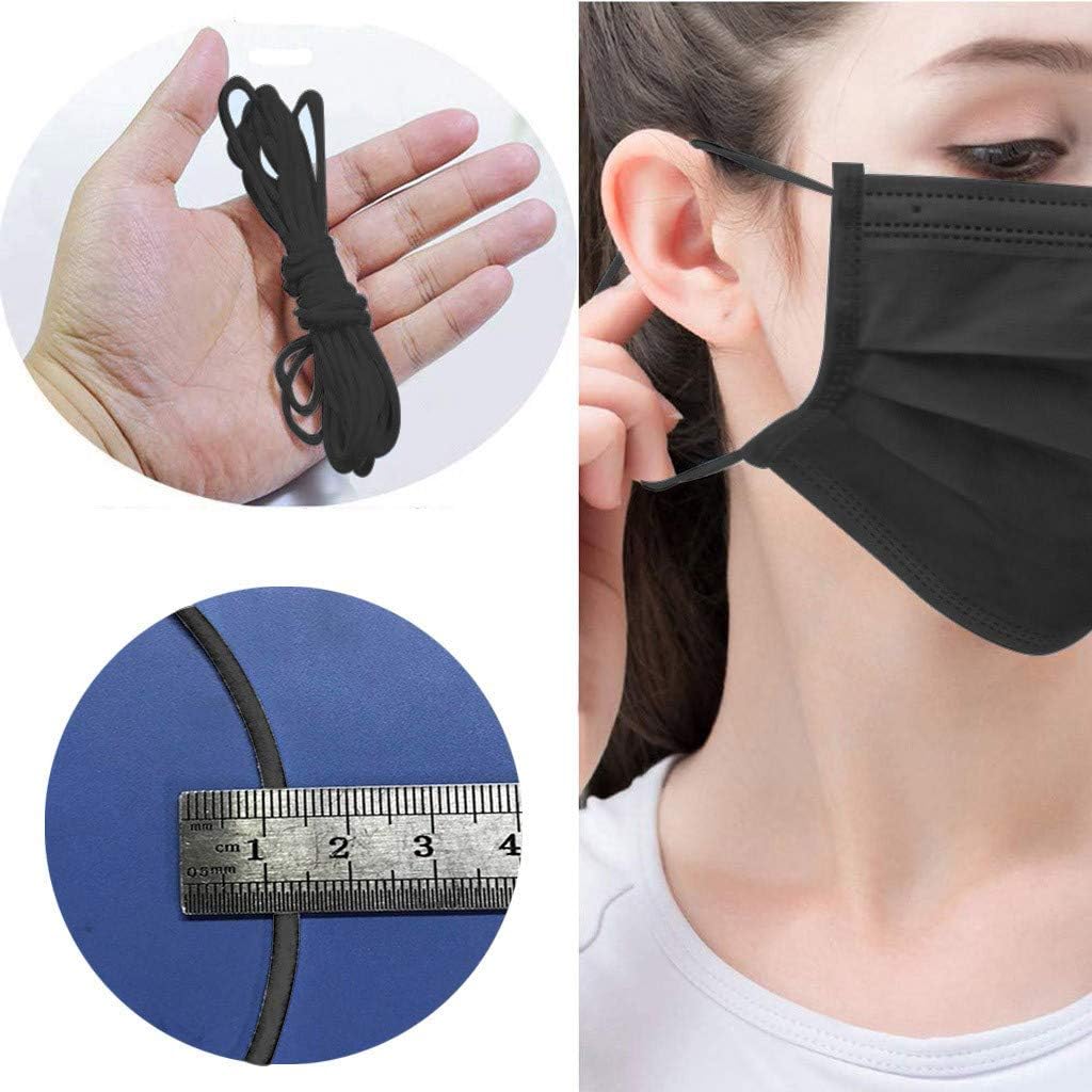 Siviki Sewing Elastic,White and Black Elastic Thread，3Mm Round Elastic Cord for Sewing Elastic Bands Cord Stretch Width Braided Crafts Elastic Rope for Knit Sewing Crafts DIY Ear Band Loop,1/8 Inch