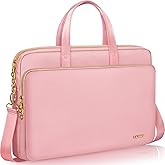 Lausiax Laptop Case Bag Women Men Computer Sleeve Compatible with MacBook/Dell/HP/Acer/ASUS, Waterproof Shoulder Carrying Briefcase, Pink, 15.6-16 Inch