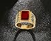 VNOX Stainless Steel Square Red Rhinestone Solitaire Ring for Men Wedding Band Engagement Size 10