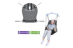 Full Body Patient Lift Sling - 500lbs Capacity, Breathable Mesh & Universal Compatibility for Hospitals, Home Care (Black, Sm