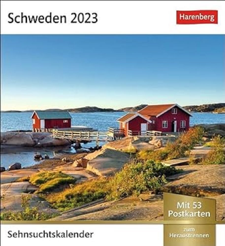 Sweden Longing Calendar 2023: Weekly Calendar with 53 Postcards