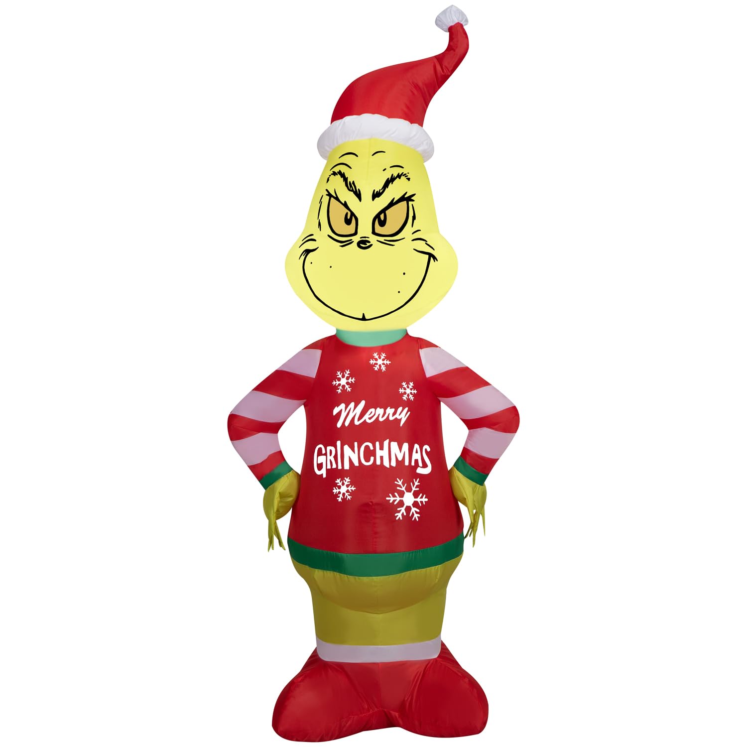 Photo 1 of 4' Gemmy Airblown Dr. Seuss' Grinch in Ugly Christmas Sweater Yard Decoration 880092