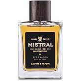 Mistral Men’s Cologne – Teakwood Eau de Parfum | Woody & Earthy Masculine Scent with Citrus, Jasmine, Patchouli & Musks | Cruelty-Free & Long-Lasting Perfume for Men, Made in France - 3.4 Oz