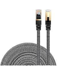 DanYee - Cable Ethernet Cat 7 de nailon CAT7 de alta velocidad profesional chapado en oro con conectores STP CAT 7 RJ45 Ethernet de 3.0 ft, 10.0 ft, 15.0 ft, 15.0 ft, 5.0 ft, 6.0 ft, 6.0 ft, 6.0 ft, 9.0 ft