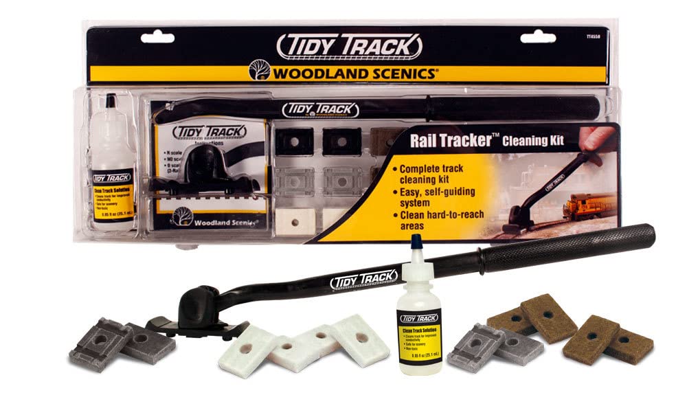 Woodland Scenics' Tidy Track Rail Tracker Cleaning Kit