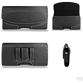 for Samsung Galaxy A32 Case; TMAN Durable Holster Leather Belt Clip/Belt Loops Pouch Case for Samsung Galaxy A32 5G (XL Size Fit)