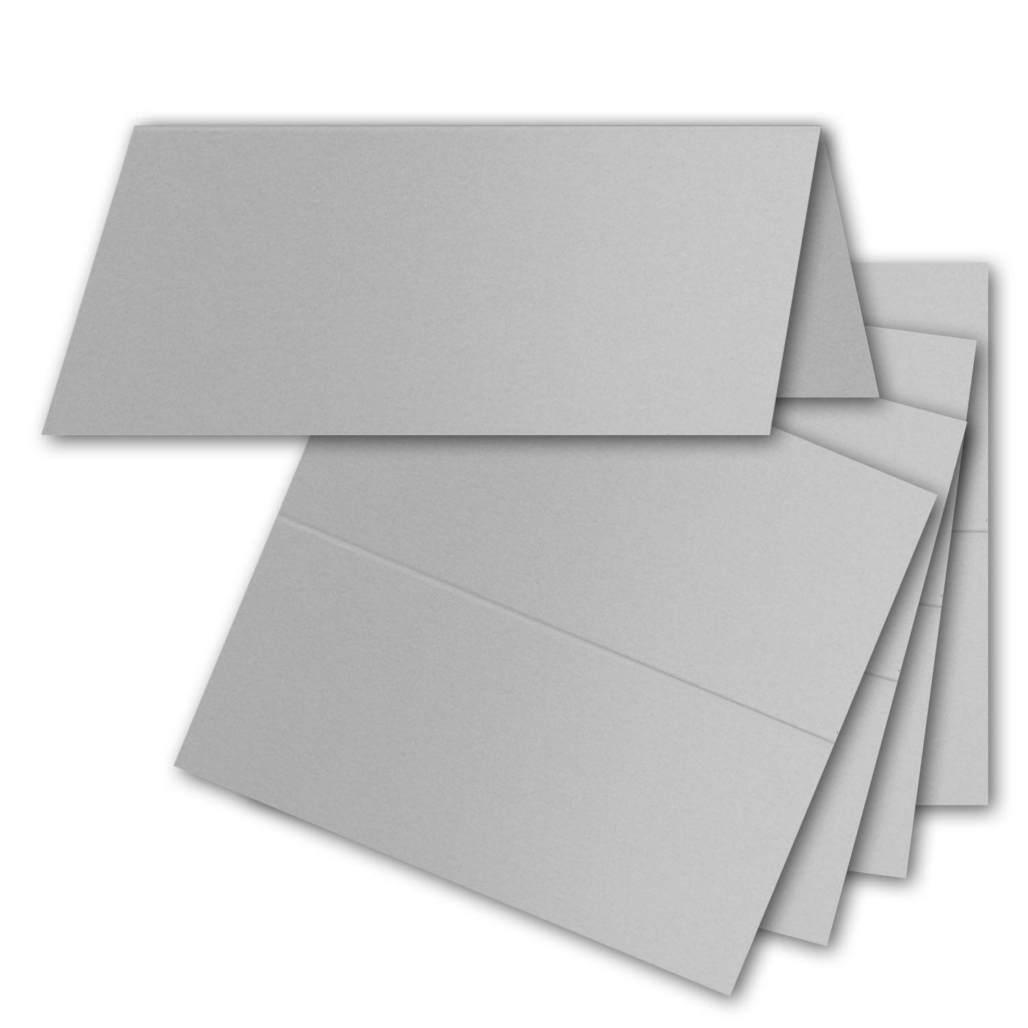 Neuser FarbenFroh place cards, size: 100 x 90 mm (folded 100 x 45 mm), 250 g/m², very sturdy and heavy quality 50 Pieces 270 - Silber Irisierend