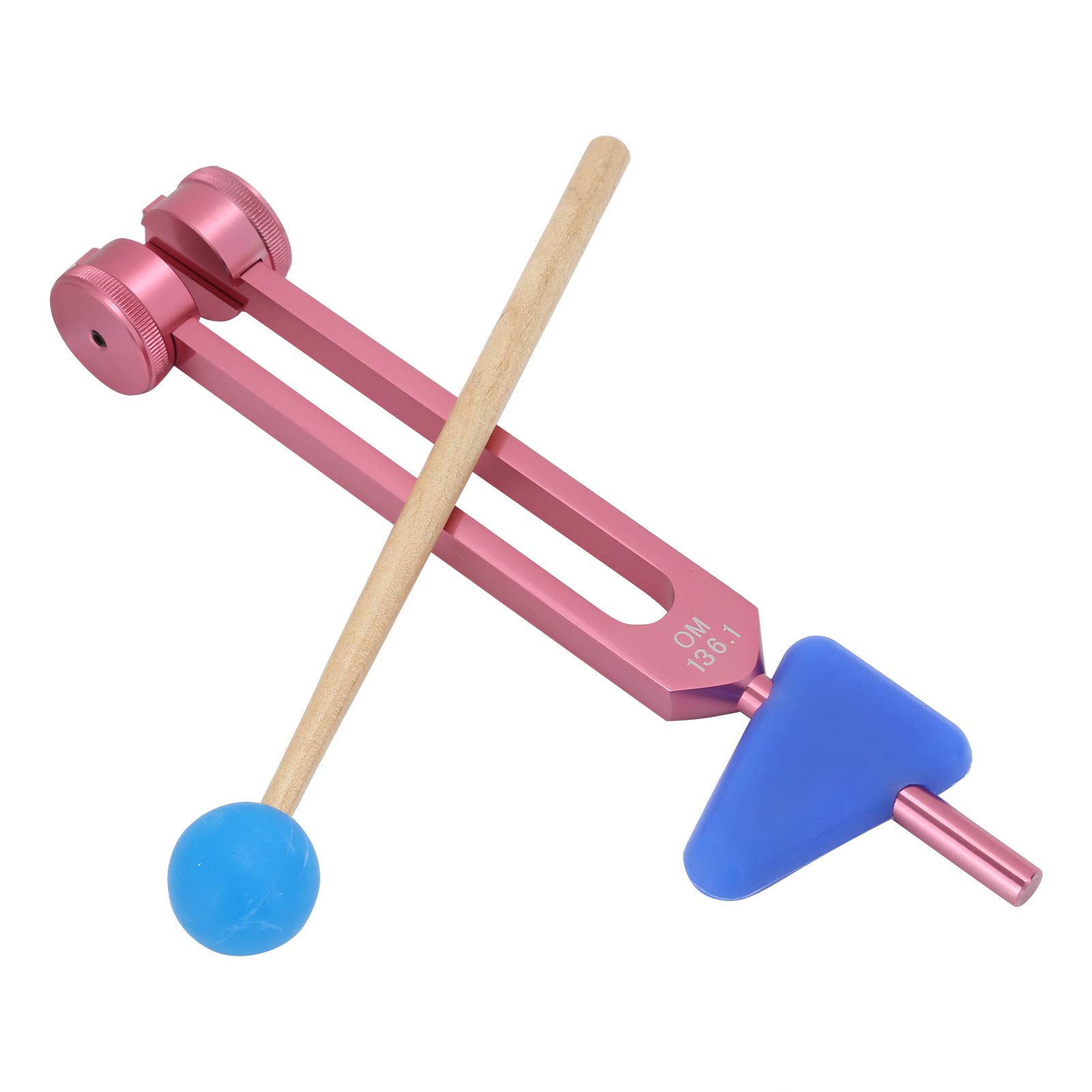 Tuning Fork Instrument, Non-Magnetic Tuning Fork Kit 136.1HZ Effective Tuning Fork, Meditation Aluminum Alloy(Rose pink OM tuning fork)