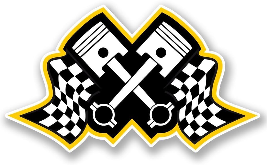2 x 30cm/300mm Racing Piston Vinyl SELF ADHESIVE STICKER Decal Laptop Travel Luggage
