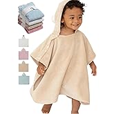 Konny Baby Hooded Towel Rayon from Bamboo Cotton Baby Bath Beach Towel Hooded Poncho, Oeko-TEX, Ultra Soft & Quick-Dry, Newborn Boys Girls Toddler (Beige, Small)