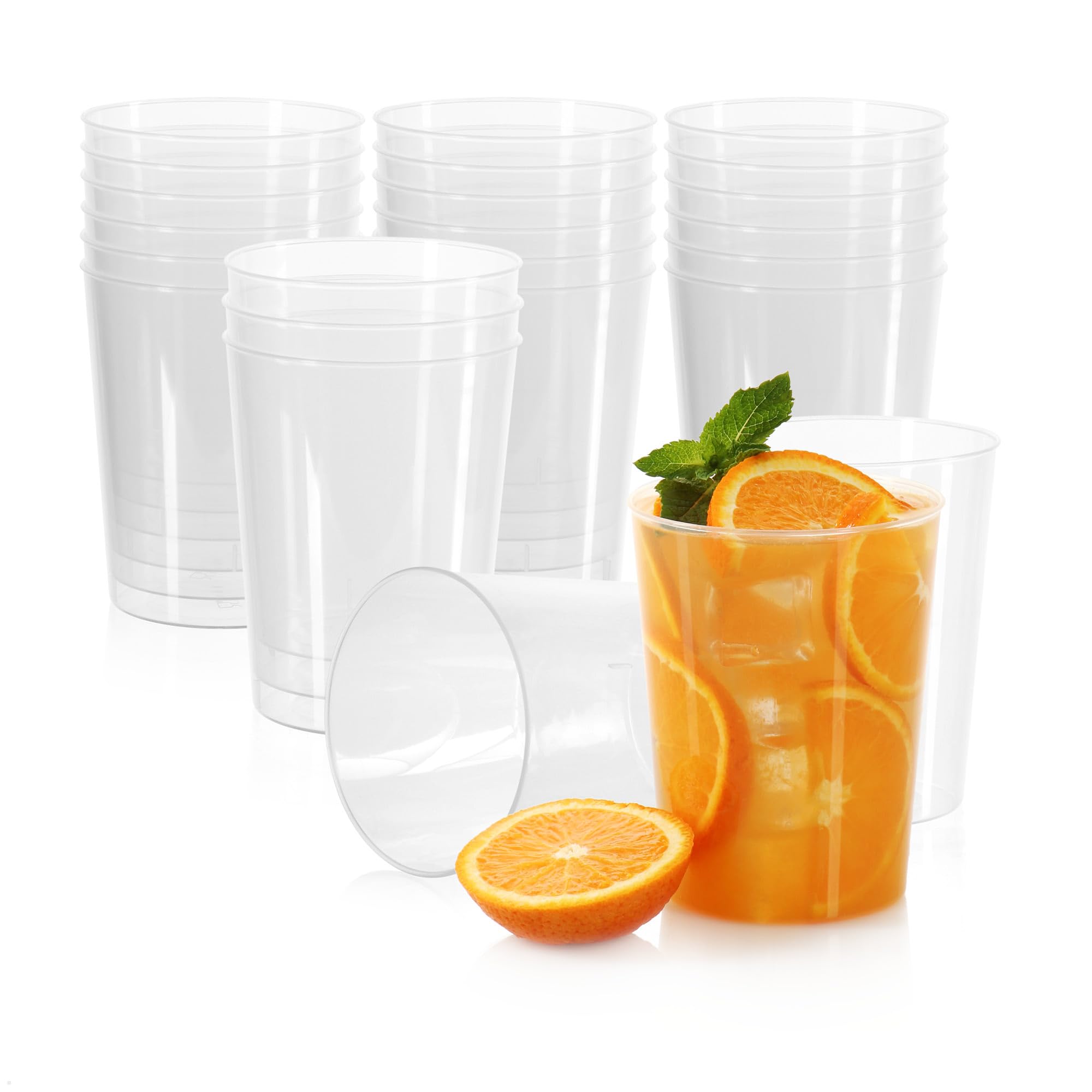 com-four® 24x Reusable Drinking Cups for Parties, Camping and on the go - Reusable and Dishwasher-Safe - Plastic Glass - Plastic Cups - Festival Tableware
