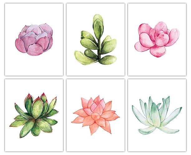 Watercolor Cactus Original Painting Succulent Wall Art 6'' By 6'' Small Artwork By Erika Painting Art & Collectibles Sibawor.id
