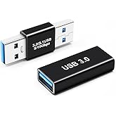 3.0 USB A Adapter 2 Pack, Type A Female to Female Connector, USB Male to Male Adapter for PC, Laptop and USB A Charger