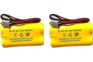 BATTERY HAWK (2 Pack) 2.4v Exit Sign Emergency Light Battery Lithonia 10010034 Exitronix 10010036 2.4v 600mah 2.4v 400mah NiCad Battery NiCd Exell EBE-179 2.4v 700mah Battery