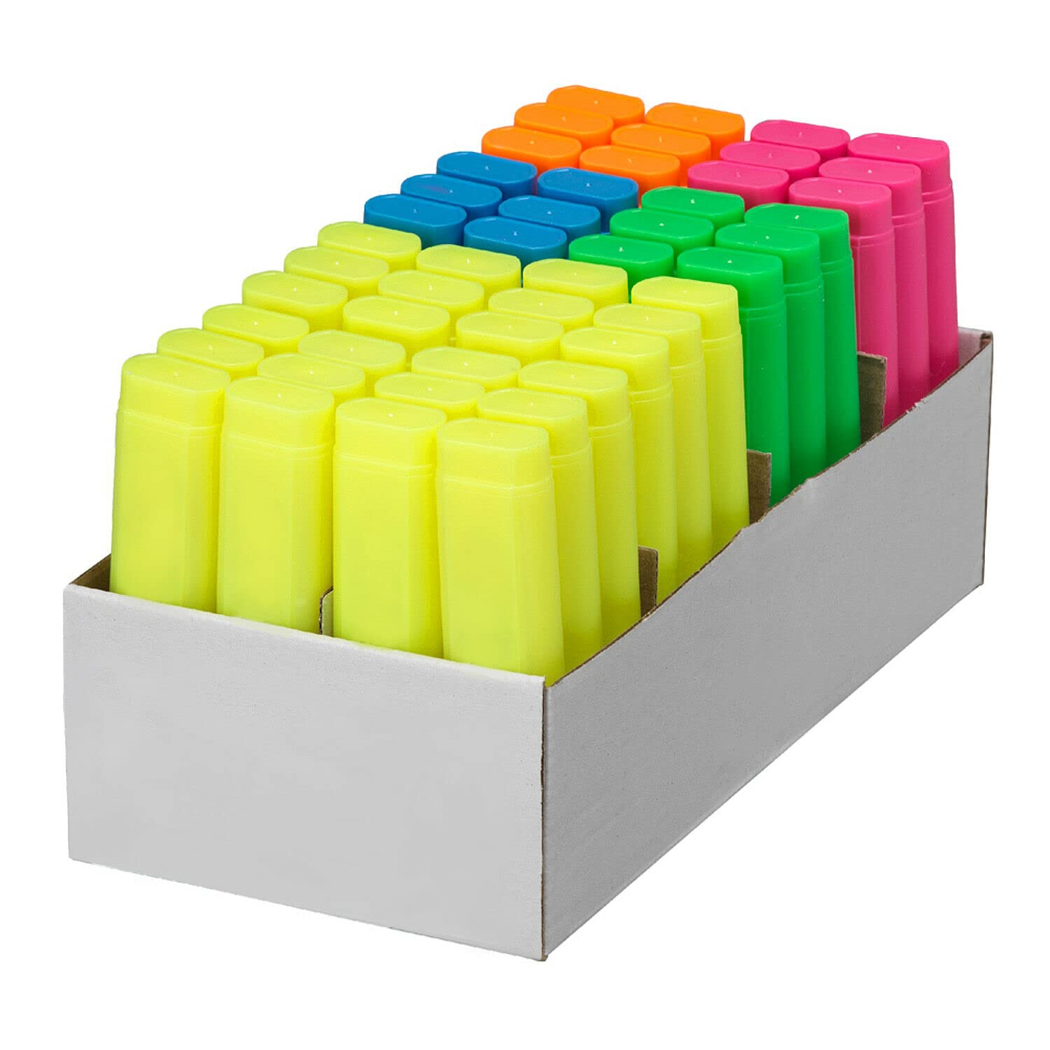 Dataglo Highlighter Bulk Pack | 48 Fluorescent Marking Pens | Assorted Colors – Yellow, Green, Blue, Pink & Orange | Chisel Tip for Precision & Bold Highlighting | Office, School & Home Use