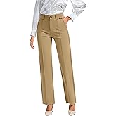 FUNYYZO Office Dress Pants for Women Stretch High Waisted Casual Business Long Trousers with Deep Pockets