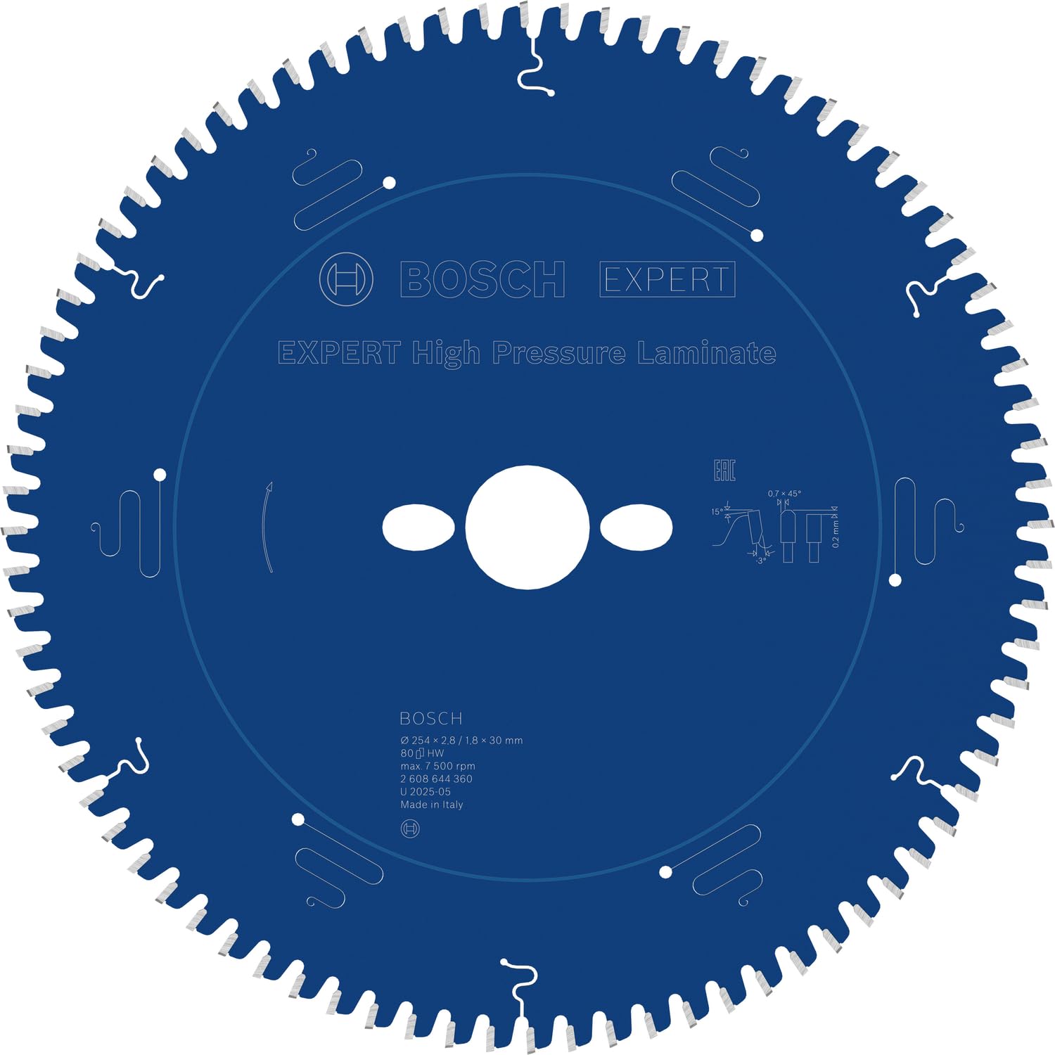 Bosch Professional Circular Saw Blade Expert for High-Pressure Laminate (for high-Pressure Laminate, 254 x 30 x 2.8 mm; Accessories for Circular saws)