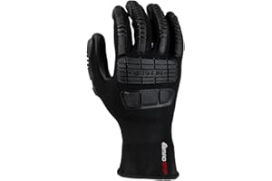 Mad Grip EIPBLKRL Ergo Impact Pu Palm Glove, Black, Large