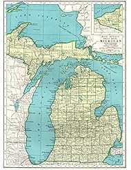 From Amazon.com. Click for details:
 Home: 1946 Antique MICHIGAN Map Original Vintage State Map of Michigan Not a Reprint Home Decor Gallery Wall Art Map Collector Gift #1349 - Plaindealing Home: 1946 Antique MICHIGAN Map Original Vintage State Map of Michigan Not a Reprint Home Decor Gallery Wall Art Map Collector Gift #1349 - Plaindealing