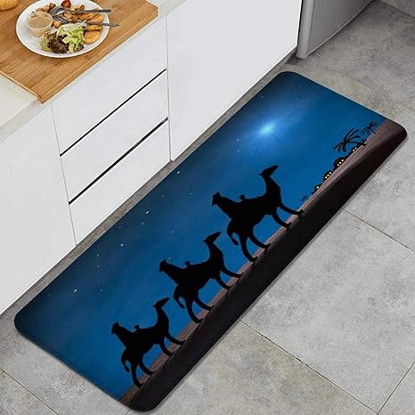 PANILUR Alfombras para Cocina Baño de Cocina，Oriente Diciembre