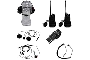 RJS Racing Equipment 2-Way Radio, Sportsman, 2 Man, 8 Channel, UHF Signal, Belt Clip/Charger/Earphones/Mic/Headset, Plastic, Black, Kit