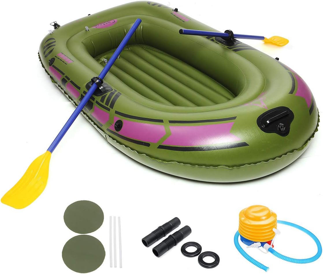 Inflatable Dinghy Raft Boat Set with Pump & Paddle Oars Water Sports