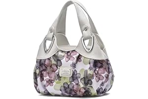 NICOLE & DORIS Ladies Fashion Handbags Elegant Top-handle Bags for Women Floral Shoulder Bags PU Leather