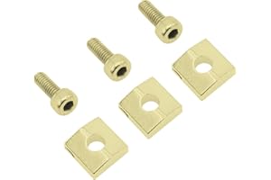 Soundspire 3-Pack Locking Nut Set - Zinc Alloy Clamp for Floyd Rose Tremolo Bridges (Gold with Hex Bolts)