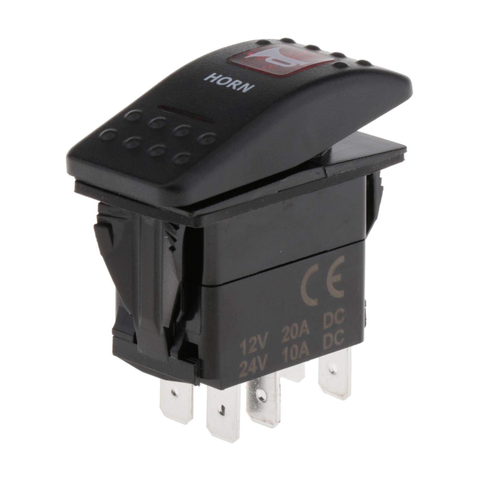 Buy Almencla Car Motor 12V Horn Button Rocker Toggle Switch Momentary