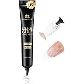 UNA GELLA Gel Nail Glue No U/V Light 15ml Strong-hold Formula | Super Strong Nail Glue for Press On Nails &amp; Clear Acrylic Nails Tips Air-dry Easy Home DIY Salon, Portable for Daily