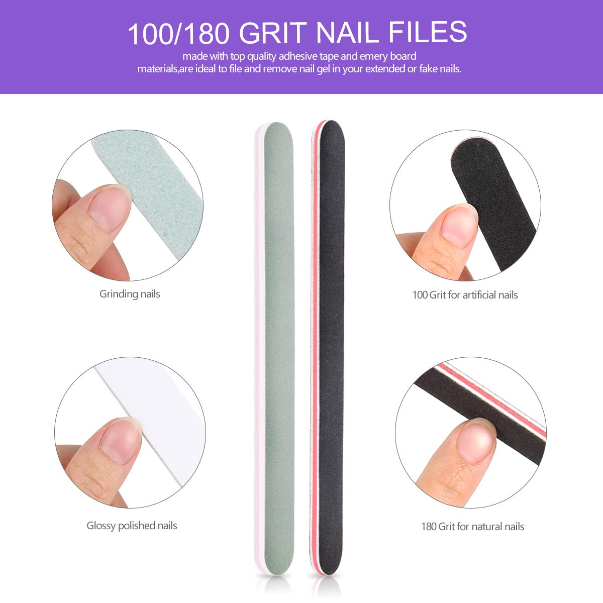 Gel Nail Polish Remover Tools Kit 20pcs Fingernail &Toenail Clips 114Pcs Nail Pads 5pcs 100/180 Grits Nail Files 400/4000 Grits Nail Buffer Nail Scraper for Dip Powder NailBy Teenitor: Beauty