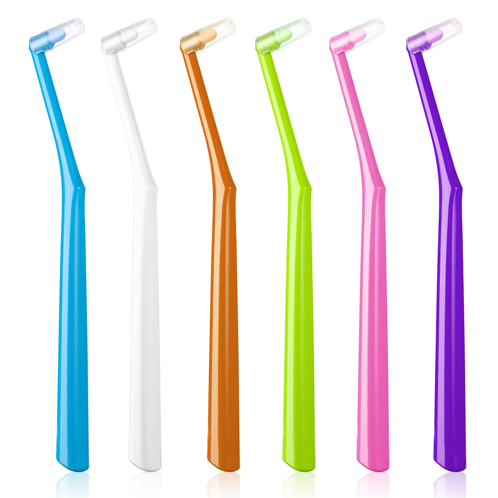 Photo 1 of Fregum End Tuft Toothbrush for Orthodontic, Soft Bristles Angled Toothbrush for Braces, Implants, Retainers, Back Teeth, and Wisdom Teeth, 6 Pcs