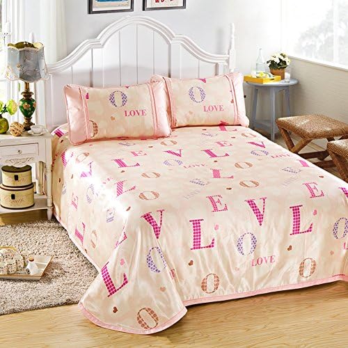 Summer Ice Silk Seats Three Sets/Printing Mat/Folding Washable Air-conditioned Seats(1 Mat+2 Pillowcase)-U Queen1
