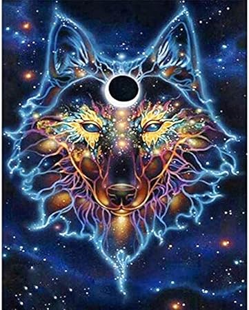 Amazon 動物ウルフ画像ダイヤモンド塗装クロスステッチキットフル5d Diyダイヤモンド刺繍モザイクパターンフレームレス家の装飾ギフト40x50cm 刺しゅうキット 通販
