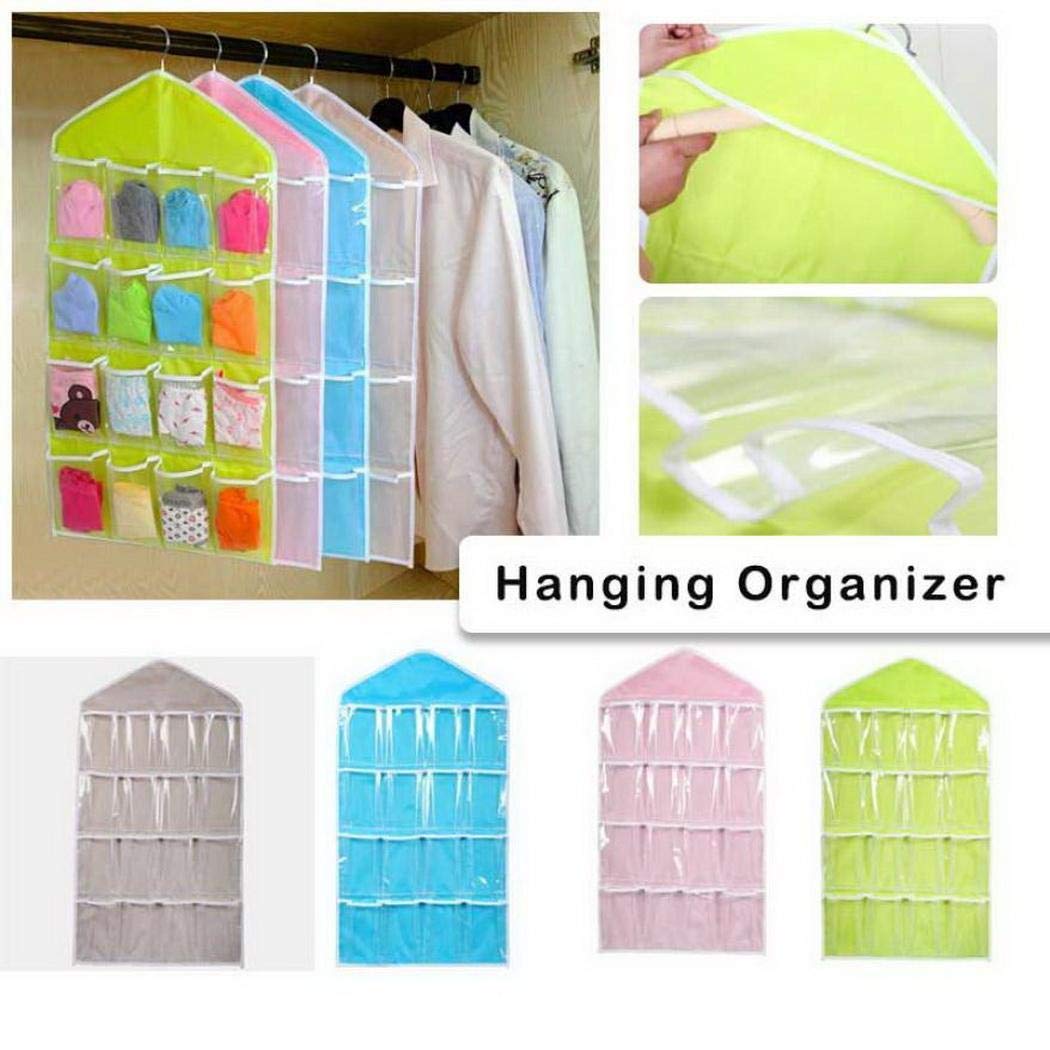 fanddy 16 Compartment Hanging Storage Bags Wall Pocket Hanging Storage Bags Space Saver Bags