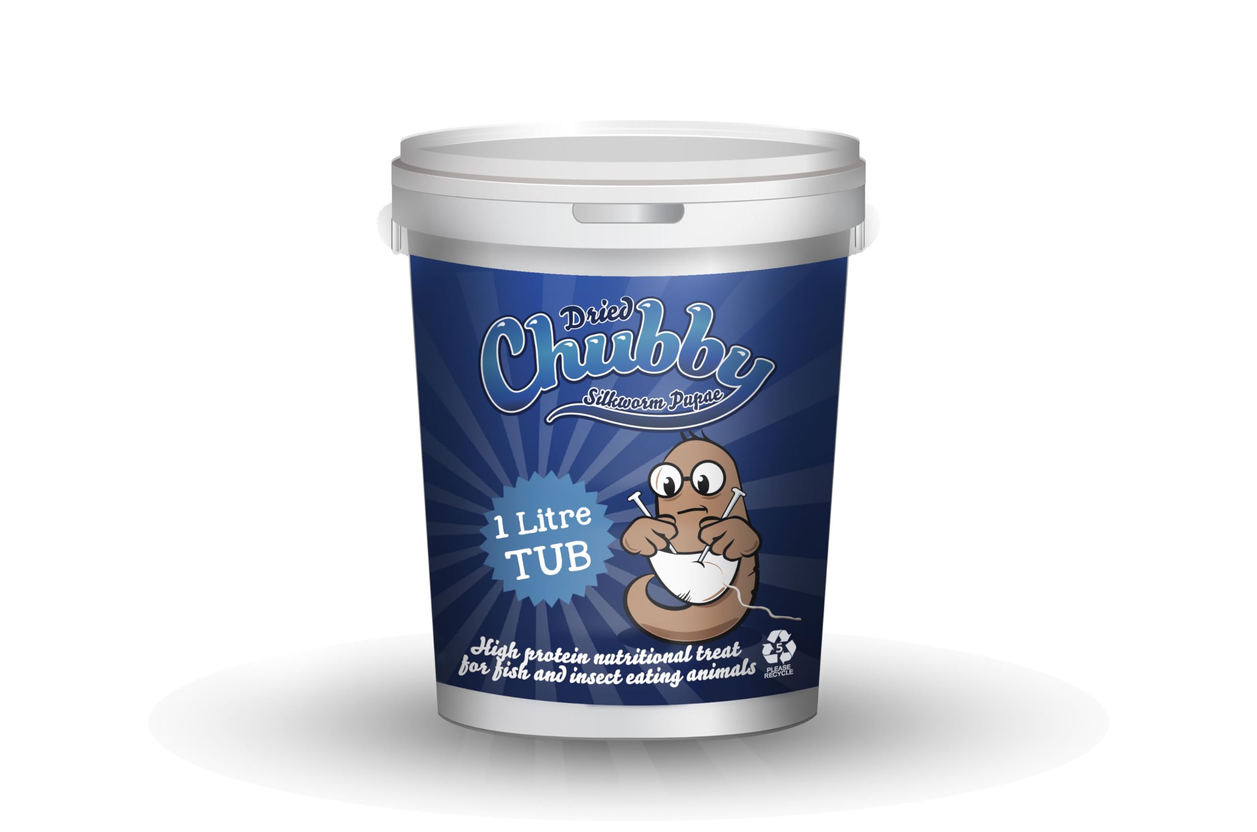 Chubby Mealworms Dried Silkworm Pupae (1Litre), Dried Silkworm for Wild Birds, Koi Fish, Reptiles, Turtles & Other Animals, High Protein Koi Food