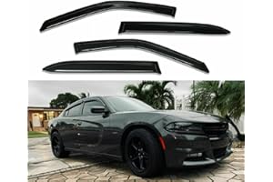 ZZDSNJ Tape-On Rain Guard 4-Piece for 2011-2020 Dodge Charger Windows Visor Shield Shade Smoke 94313