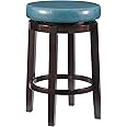 Linon Maya Counter, Brown Stool, 24", Teal