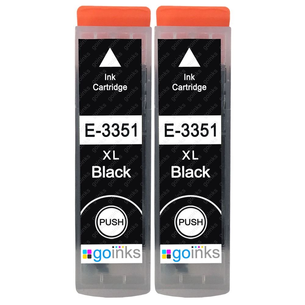 Go Inks 2 Black Ink Cartridges to replace Epson T3351 (33XL Series) Compatible/non-OEM for Epson Expression Premium Printers