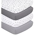 The Peanutshell 4-Pack Fitted Crib Sheet Set - Super Soft & Breathable Baby Girl or Boy Crib Sheets, Nursery Decor, Fit for Standard Mattress Cover- Celestial Moon & Stars