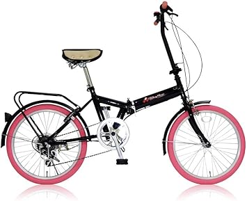 Amazon リズム Rhythm インチ 折りたたみ自転車 シマノ6段変速 前後泥除け リアキャリア標準装備 カギ付き Fd1b 6 ピンク リズム 自転車 折りたたみ自転車