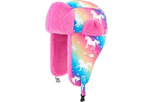 WAWSAM Winter Hats for Boy Girls Waterproof Warm Fleece Trapper Beanie Toddler Snow Hat for Ages 2–8