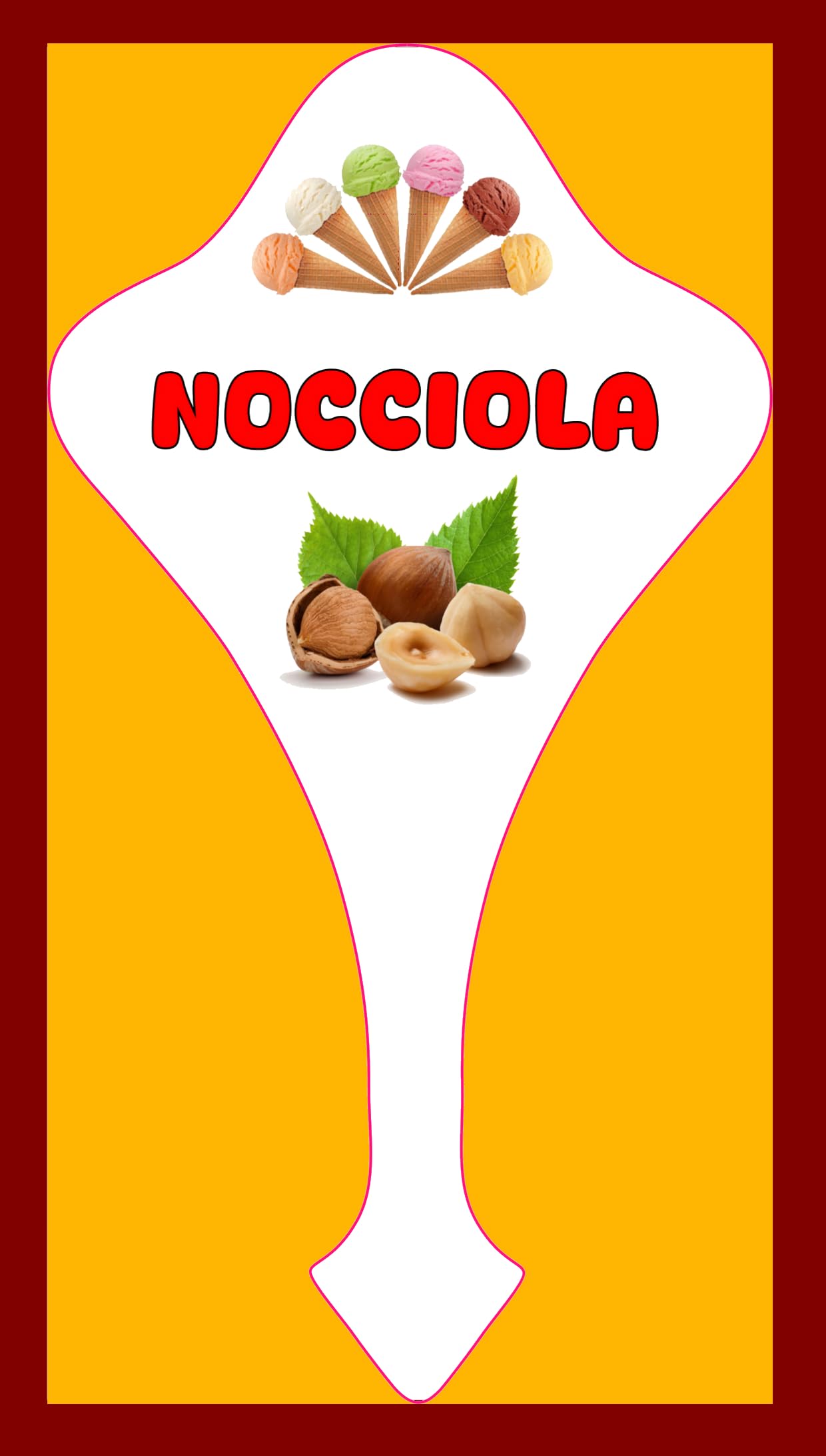 Generico Kit of 20 Ice Cream Tokens 8 x 18 cm in Polyethylene 0.75 mm