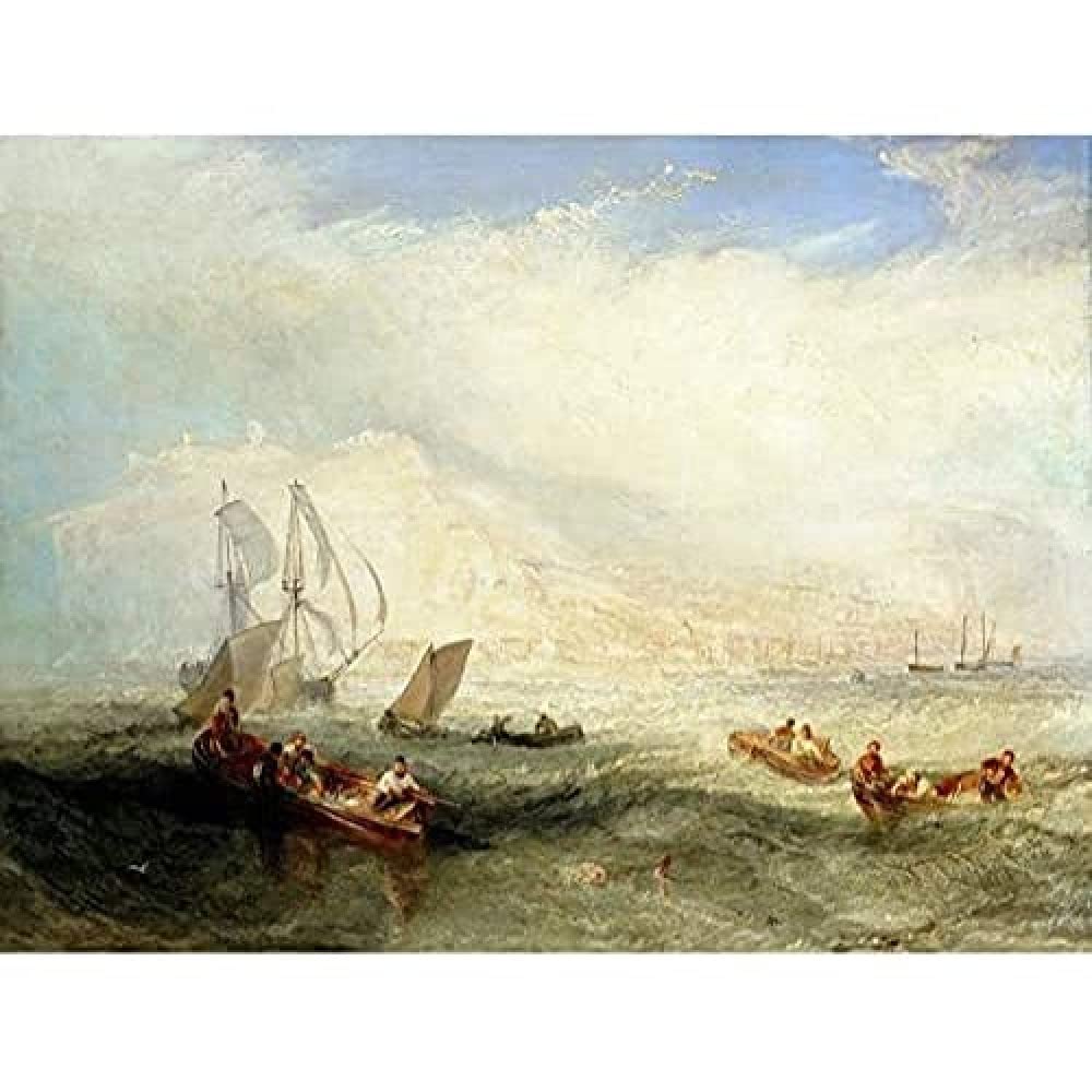 Turner Joseph Mallord William Line Fishing Off Hastings Art Print Canvas Premium Wall Decor Poster Mural