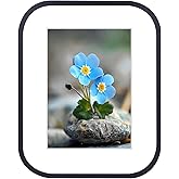 XYFBYSH 8x10 Picture Frame Aluminum Round Corners Black, Suitable for 5x7 In (With Mat or 8x10 In (Without Mat) Photo,Painting,Puzzles,Diploma(X0919YB810W57)