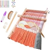 RRigo Weaving Loom Kit, 15.7" H x 11.8" W Wooden Tapestry Looms, Large Weaving Frame to Handcraft for Beginners, Came Pre-Warped for Quick Start