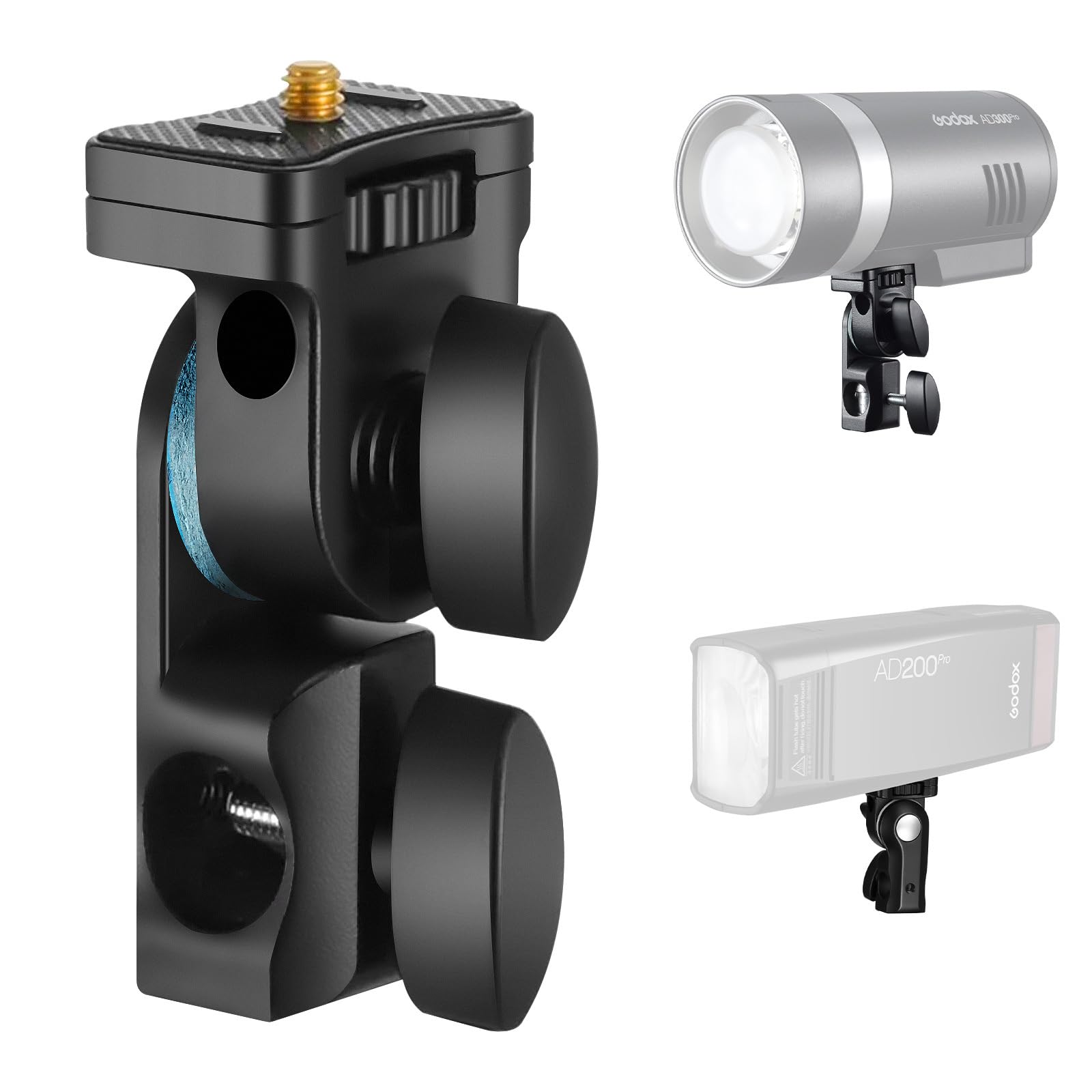 Godox AD-E2 Flash Bracket Metal Umbrella Stand Umbrella Bracket with Standard 1/4" Screw and Umbrella Adapter for AD100 AD100Pro AD200 AD200Pro